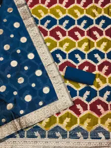 Ishin Woven Designed Organza Unstitched Dress Material