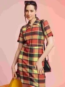 Selvia Checked Shirt Dress