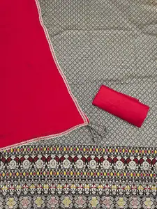 Ishin Unstitched Ethnic Motifs Woven Design Zari Dress Material