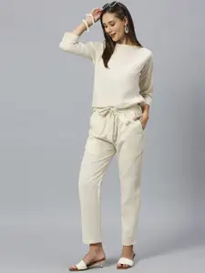 GUFRINA Round Neck Regular sleeves Pure Cotton Top & Trousers