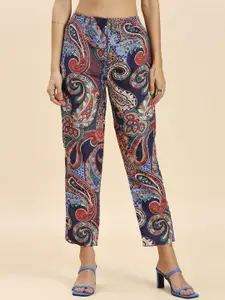 GUFRINA Ethinic Motifs Printed V-Neck Kaftan Top With Trousers