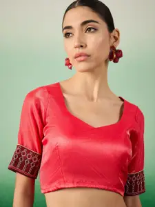 Sangria Embroidered Sarees With Blouse