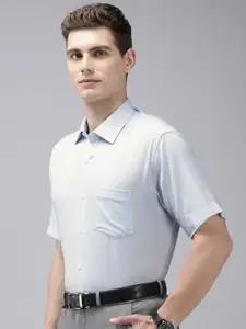 Van Heusen Pure Cotton Self Design Textured Custom Opaque Formal Shirt