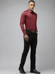 Van Heusen Pure Cotton Slim Fit Ethnic Motifs Printed Formal Shirt