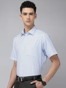 Van Heusen Pure Cotton Custom Fit Grid Tattersall Checks Opaque Formal Shirt