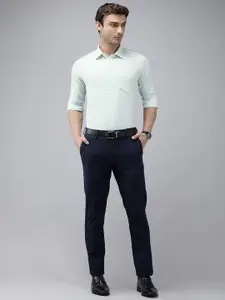 Van Heusen Self Design Textured Slim Fit Opaque Formal Shirt