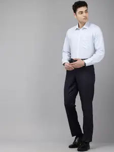 Van Heusen Custom Fit Textured Self Design Pure Cotton Formal Shirt