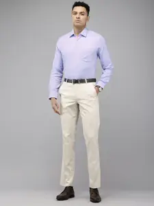 Van Heusen Pure Cotton Slim Fit Self Design Opaque Formal Shirt