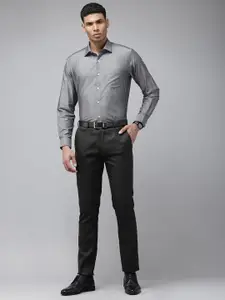 Van Heusen Pure Cotton Self Design Custom Fit Textured Formal Shirt