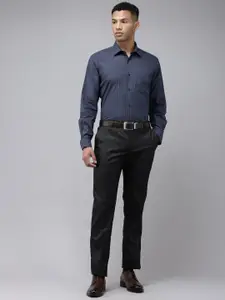 Van Heusen Pure Cotton Custom Fit Grid Tattersall Checks Opaque Formal Shirt