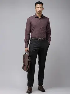 Van Heusen Pure Cotton Custom Fit Grid Tattersall Checks Opaque Formal Shirt