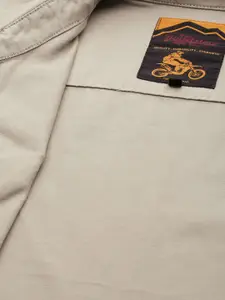 The Roadster Life Co. Relaxed Fit Graphic Printed Pure Cotton Tailored Jacket