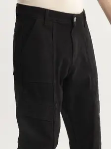 Snitch Men Jean Relaxed Fit Clean Look Mid-Rise Pure Cotton Cargo Jeans