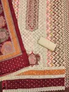 Ishin Printed Organza Unstitched Dress Material