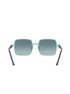Ray-Ban Women Gradient Blue Lens Square Sunglasses - 0RB197312853M53