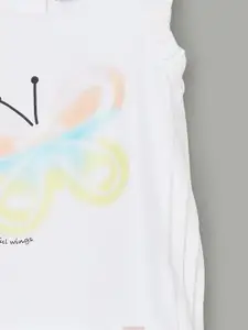 Juniors by Lifestyle Girls Conversational Printed Sleeveless Pure Cotton A-Line Top