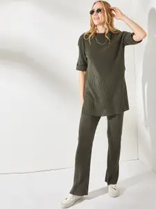 Olalook Ribbed Striped Top & Trouser Co-Ords