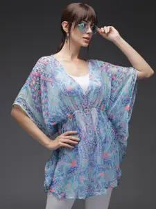 TANDUL Printed V-Neck Shrug