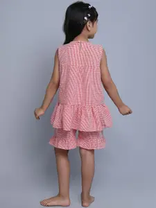 BAESD Girls Checked Pure Cotton Night suit