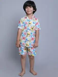 BAESD Girls Floral Printed Pure Cotton Night suit