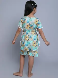 BAESD Girls Floral Printed Pure Cotton Night Suits