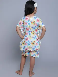 BAESD Girls Floral Printed Pure Cotton Night suit