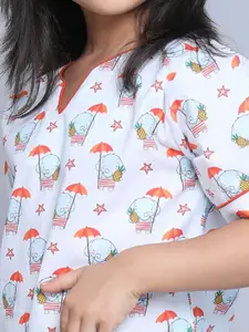 BAESD Girls Printed Pure Cotton Night suit