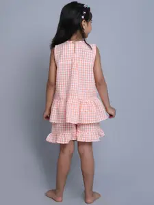 BAESD Girls Checked Pure Cotton Night suit