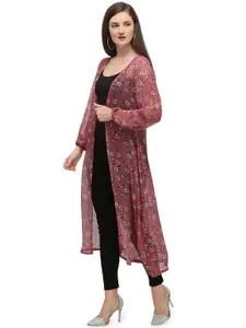 Fashfun Floral Printed Longline Shrug