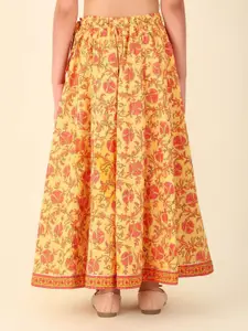 Fabindia Girls Printed Thread Work Ready to Wear Lehenga & Blouse With Dupatta