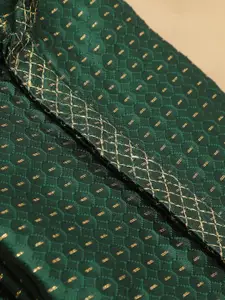 FILORI STUDIO Woven Design Mandarin Collar Thread Work Dobby Art Silk Straight Kurta