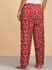 LYRA Women Printed Relax-Fit Mid-Rise Cotton Lounge Pants
