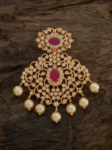 Kushal's Fashion Jewellery Gold-Plated Cubic Zirconia Studded & Beaded Pendant