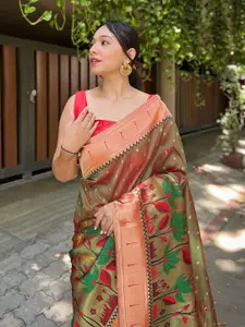 DEVATITHI Woven Design Zari Paithani Saree
