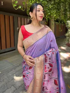 DEVATITHI Woven Design Zari Paithani Saree