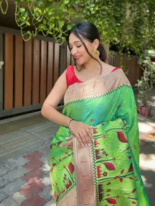DEVATITHI Woven Design Zari Paithani Saree