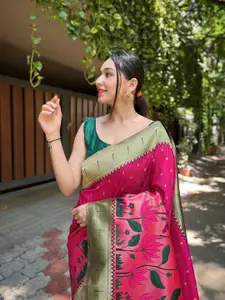 DEVATITHI Woven Design Zari Paithani Saree