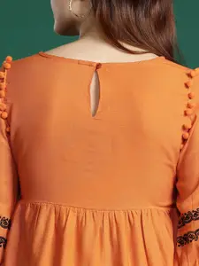 DressBerry Embroidered Puff Sleeve Top