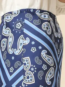 Chemistry Bandana Printed Satin Bias Cut Skirt