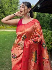 DEVATITHI Woven Design Zari Paithani Saree
