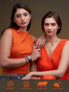 MINUTIAE Rose Gold-Plated Stones-Studded Pendant With Chain