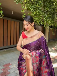 DEVATITHI Woven Design Zari Paithani Saree