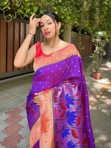 DEVATITHI Ethnic Motifs  Woven Design  Paithani Saree
