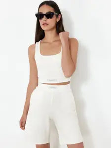 Trendyol Square Neck Top & Shorts Co-Ords