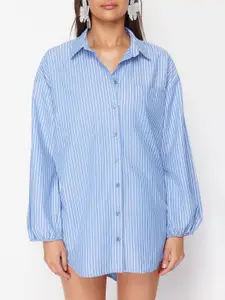 Trendyol Striped Spread Collar Opaque Casual Shirt