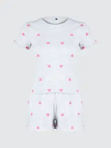 Trendyol Conversational Printed Night suit