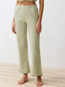 Trendyol Lapel Collar Pure Cotton Night suit