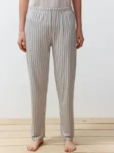 Trendyol Typography Printed Round Neck Night Suit