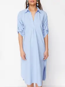 Trendyol Shirt Collar Shirt Midi Dress