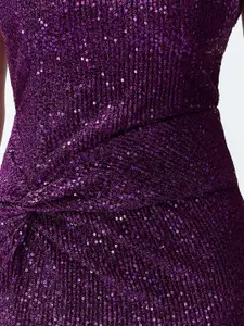 Trendyol Round Neck Embellished Sheath Midi Dress